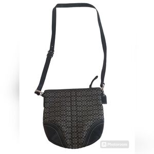 COACH CANVAS MONOGRAMMED CC LEATHER MESSENGER CROSSBODY BAG PURSE
